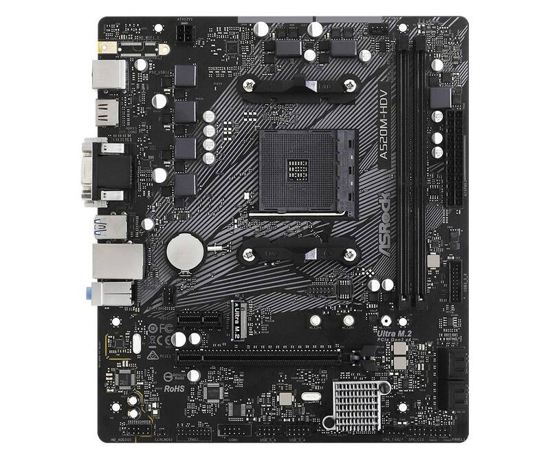 Placa-mãe ASRock A520M-HDV para AMD Ryzen com 32GB de memória